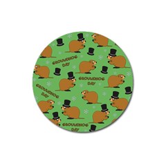 Groundhog Day Pattern Magnet 3  (round) by Valentinaart