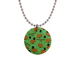 Groundhog Day Pattern 1  Button Necklace