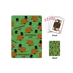 Groundhog Day Pattern Playing Cards (mini) by Valentinaart