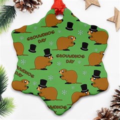 Groundhog Day Pattern Ornament (snowflake) by Valentinaart