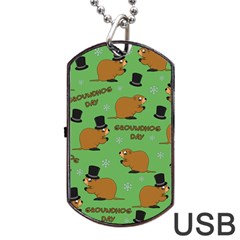 Groundhog Day Pattern Dog Tag Usb Flash (one Side)