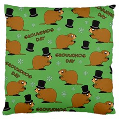 Groundhog Day Pattern Large Cushion Case (two Sides) by Valentinaart