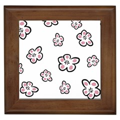 Plum Seamless Flower Framed Tiles