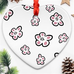 Plum Seamless Flower Ornament (Heart)