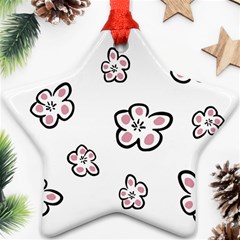 Plum Seamless Flower Ornament (Star)