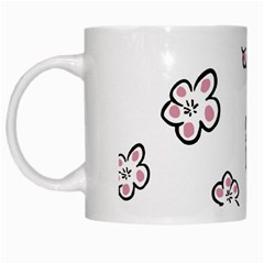 Plum Seamless Flower White Mugs by Mariart