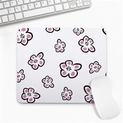 Plum Seamless Flower Large Mousepads by Mariart