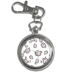 Plum Seamless Flower Key Chain Watches by Mariart