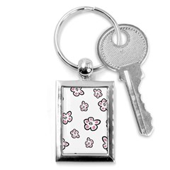 Plum Seamless Flower Key Chains (rectangle)  by Mariart