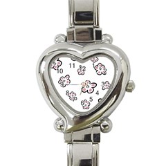 Plum Seamless Flower Heart Italian Charm Watch by Mariart