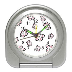 Plum Seamless Flower Travel Alarm Clock by Mariart