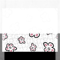 Plum Seamless Flower Rectangular Jigsaw Puzzl