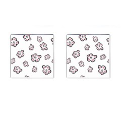 Plum Seamless Flower Cufflinks (square) by Mariart