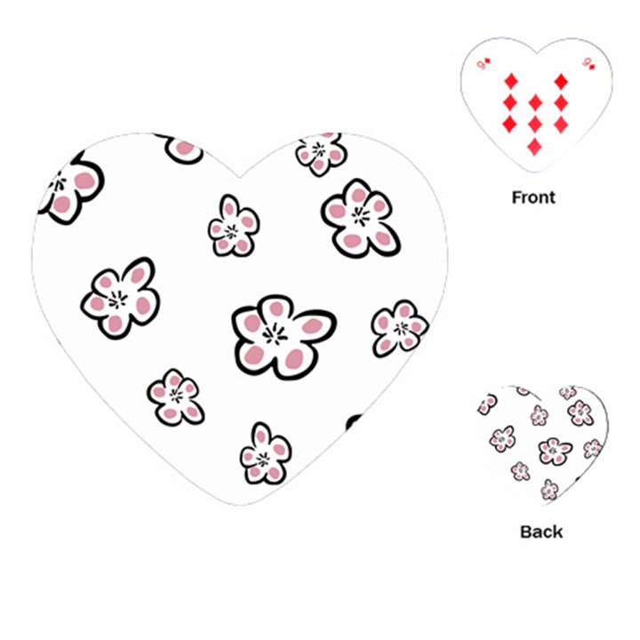 Plum Seamless Flower Playing Cards (Heart)