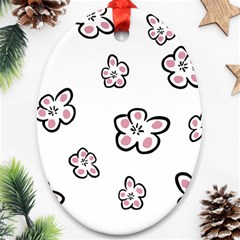 Plum Seamless Flower Oval Ornament (two Sides) by Mariart