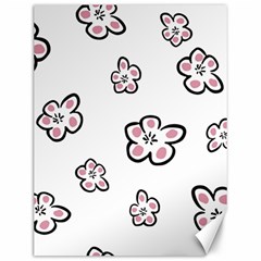 Plum Seamless Flower Canvas 12  x 16 