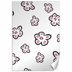 Plum Seamless Flower Canvas 12  x 18 