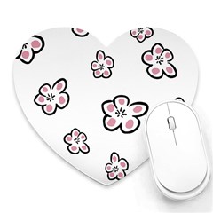 Plum Seamless Flower Heart Mousepads by Mariart