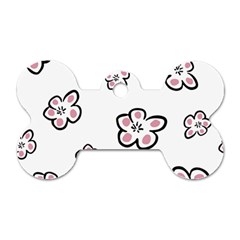 Plum Seamless Flower Dog Tag Bone (one Side) by Mariart