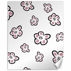 Plum Seamless Flower Canvas 11  X 14  by Mariart