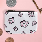 Plum Seamless Flower Mini Coin Purse Front