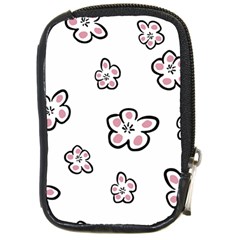 Plum Seamless Flower Compact Camera Leather Case