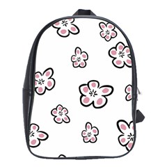 Plum Seamless Flower School Bag (Large)