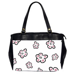 Plum Seamless Flower Oversize Office Handbag (2 Sides) by Mariart