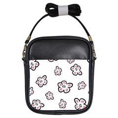 Plum Seamless Flower Girls Sling Bag by Mariart