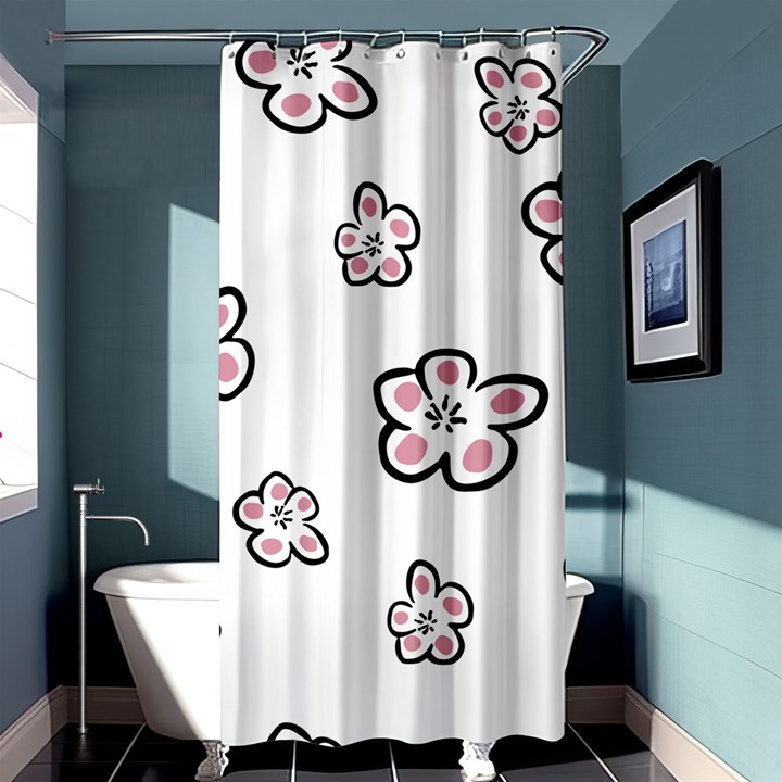 Plum Seamless Flower Shower Curtain 36  x 72  (Stall) 