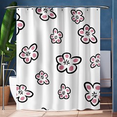 Plum Seamless Flower Shower Curtain 60  X 72  (medium)  by Mariart