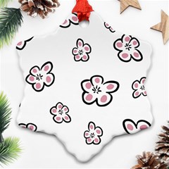 Plum Seamless Flower Snowflake Ornament (Two Sides)