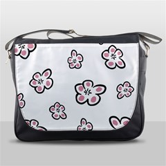 Plum Seamless Flower Messenger Bag