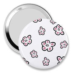 Plum Seamless Flower 3  Handbag Mirrors by Mariart