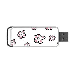 Plum Seamless Flower Portable Usb Flash (two Sides) by Mariart