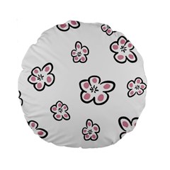 Plum Seamless Flower Standard 15  Premium Round Cushions by Mariart