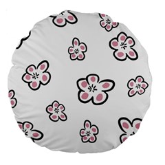 Plum Seamless Flower Large 18  Premium Round Cushions by Mariart