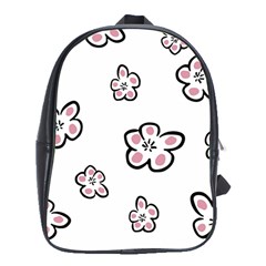 Plum Seamless Flower School Bag (xl) by Mariart