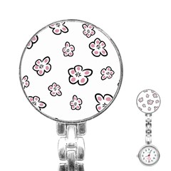 Plum Seamless Flower Stainless Steel Nurses Watch by Mariart