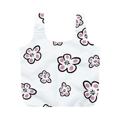 Plum Seamless Flower Full Print Recycle Bag (M)