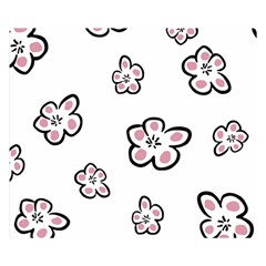 Plum Seamless Flower Double Sided Flano Blanket (small)  by Mariart