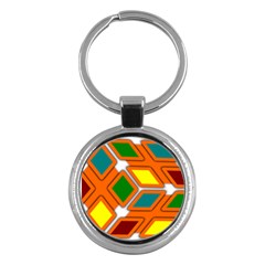 Shape Plaid Key Chains (round)  by Mariart