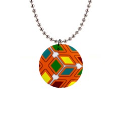 Shape Plaid 1  Button Necklace