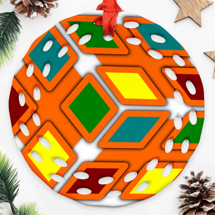 Shape Plaid Ornament (Round Filigree)