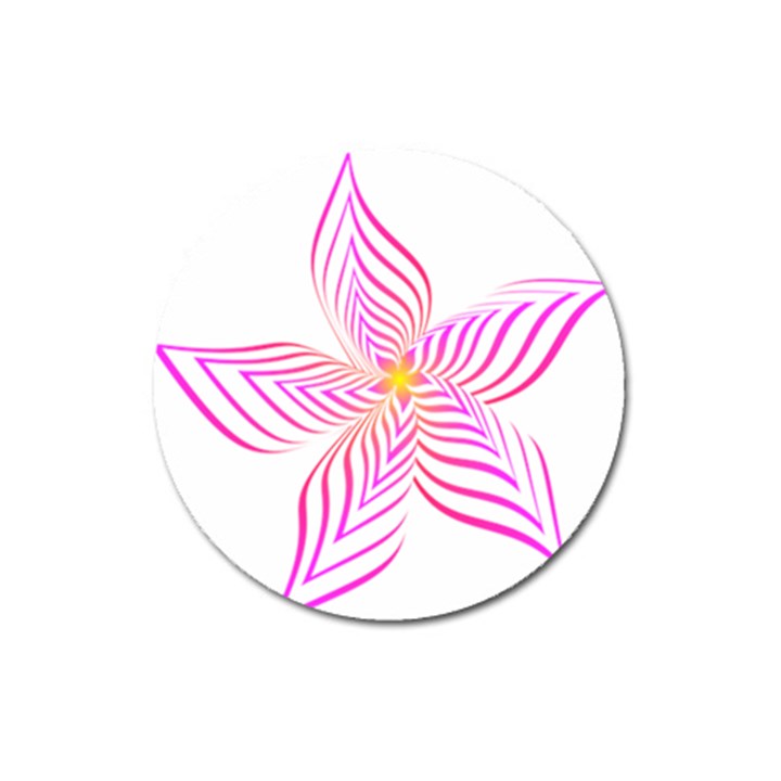 Petal Flower Magnet 3  (Round)