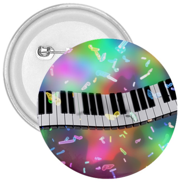 Piano Keys Music Colorful 3  Buttons