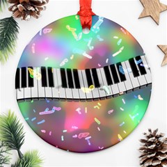 Piano Keys Music Colorful Ornament (round) by Mariart