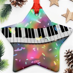 Piano Keys Music Colorful Ornament (star) by Mariart