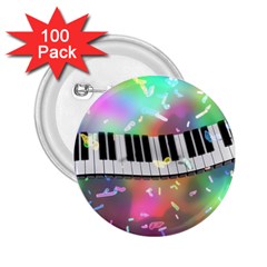 Piano Keys Music Colorful 2 25  Buttons (100 Pack)  by Mariart