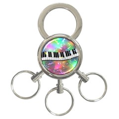 Piano Keys Music Colorful 3-ring Key Chains by Mariart